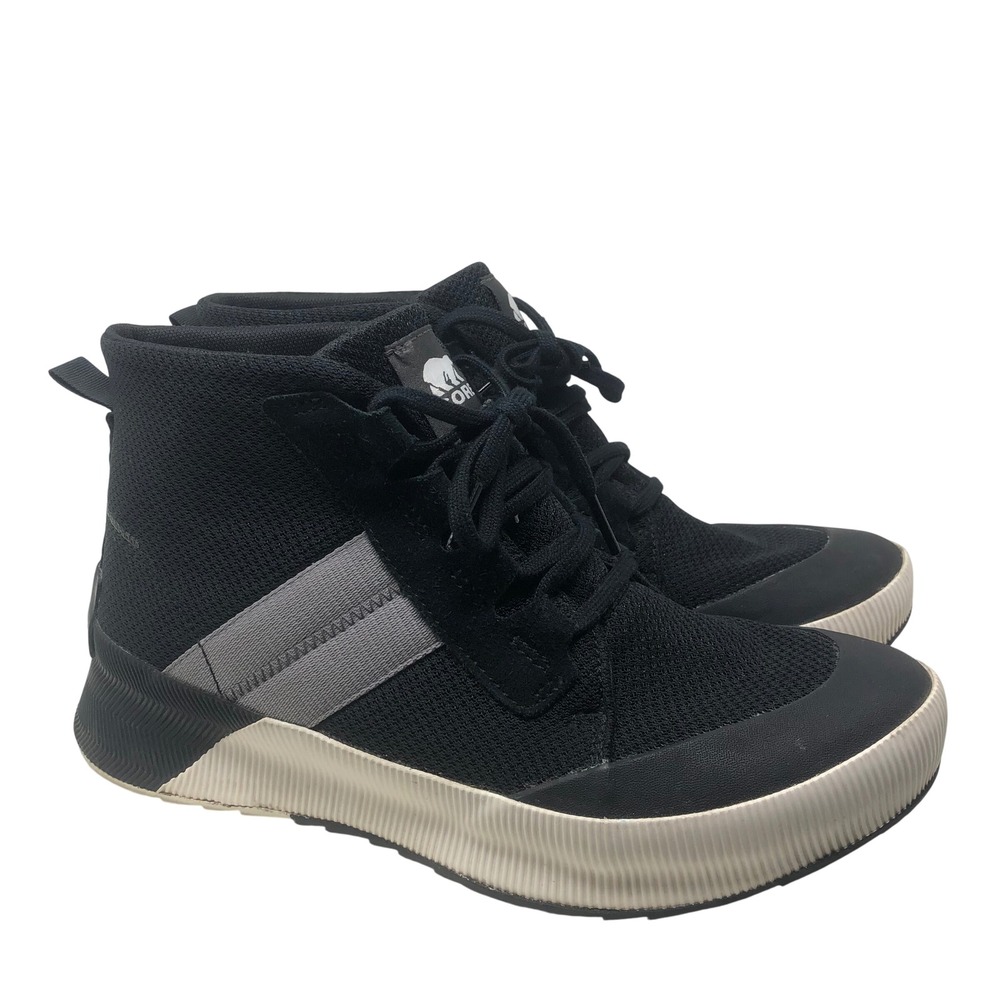 Sorel Out N About III Conquest Sneakers Womens 10.5 Black Grey Lace Up Boots
